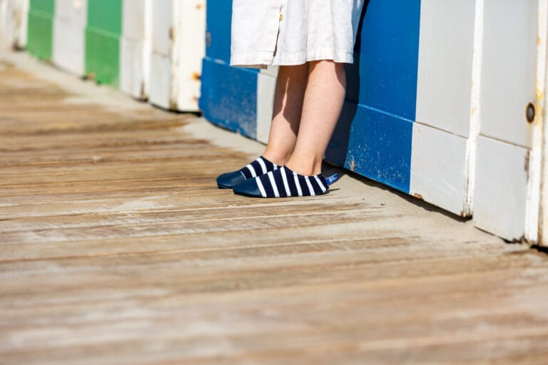 Chaussons Matelots, rayés, souples et fins pour l'intérieur et l'extérieur
