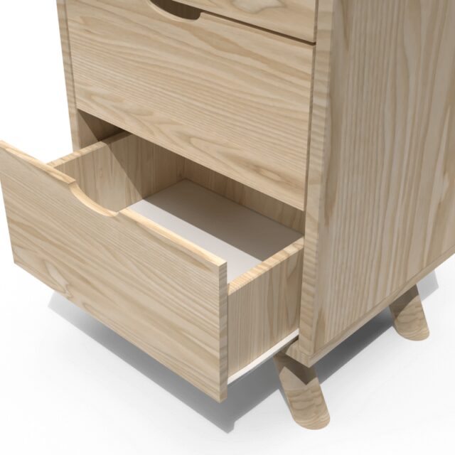 ABC MEUBLES - Chiffonnier Scandinave bois 5 tiroirs Viking