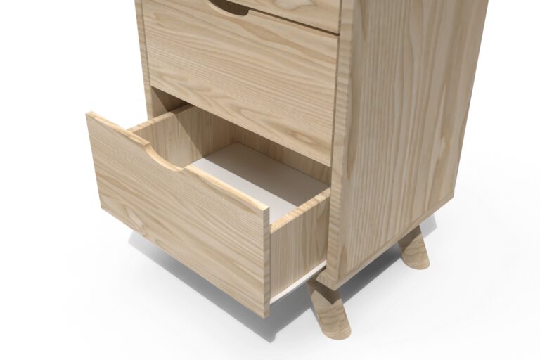 ABC MEUBLES - Chiffonnier Scandinave bois 5 tiroirs Viking