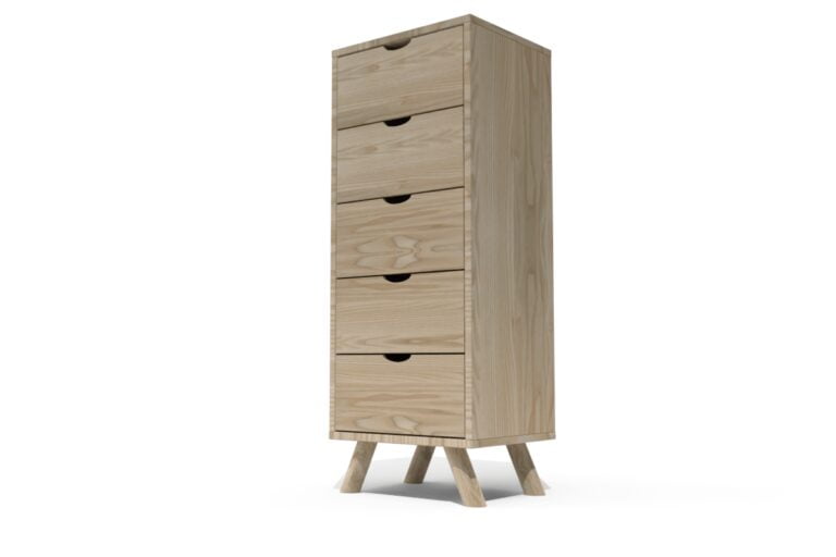 ABC MEUBLES - Chiffonnier Scandinave bois 5 tiroirs Viking