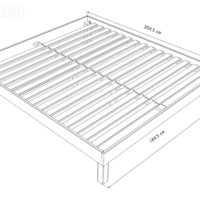 ABC MEUBLES - Lit queen size 180x200 Confort en bois massif