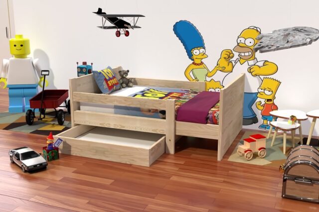 ABC MEUBLES - Lit évolutif enfant avec tiroir bois