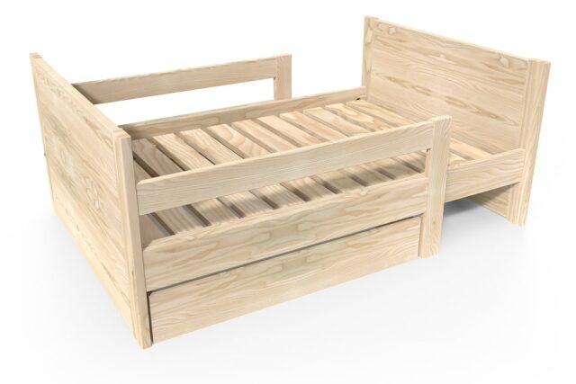 ABC MEUBLES - Lit évolutif enfant avec tiroir bois