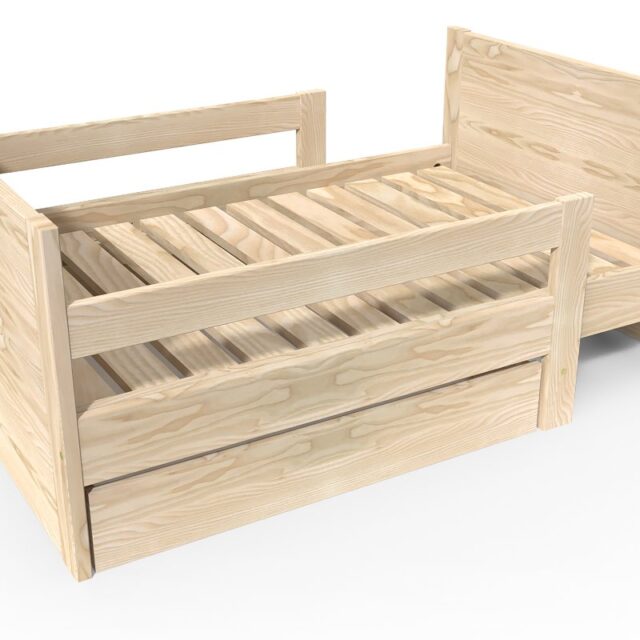 ABC MEUBLES - Lit évolutif enfant avec tiroir bois