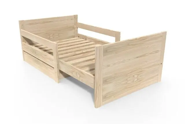 ABC MEUBLES Lit Mezzanine Bois 120×200 Sylvia Avec Escalier