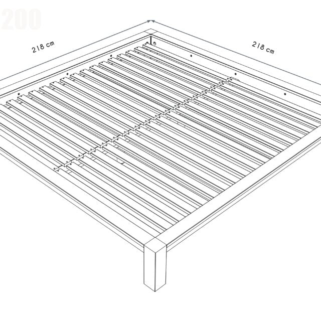 ABC MEUBLES - Lit King Size 200x200 bois massif