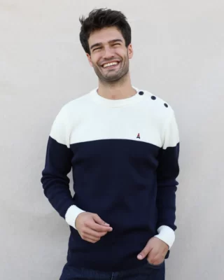 Maison FT - Pull Laine de Mérinos et Acrylique | Martin Bicolore