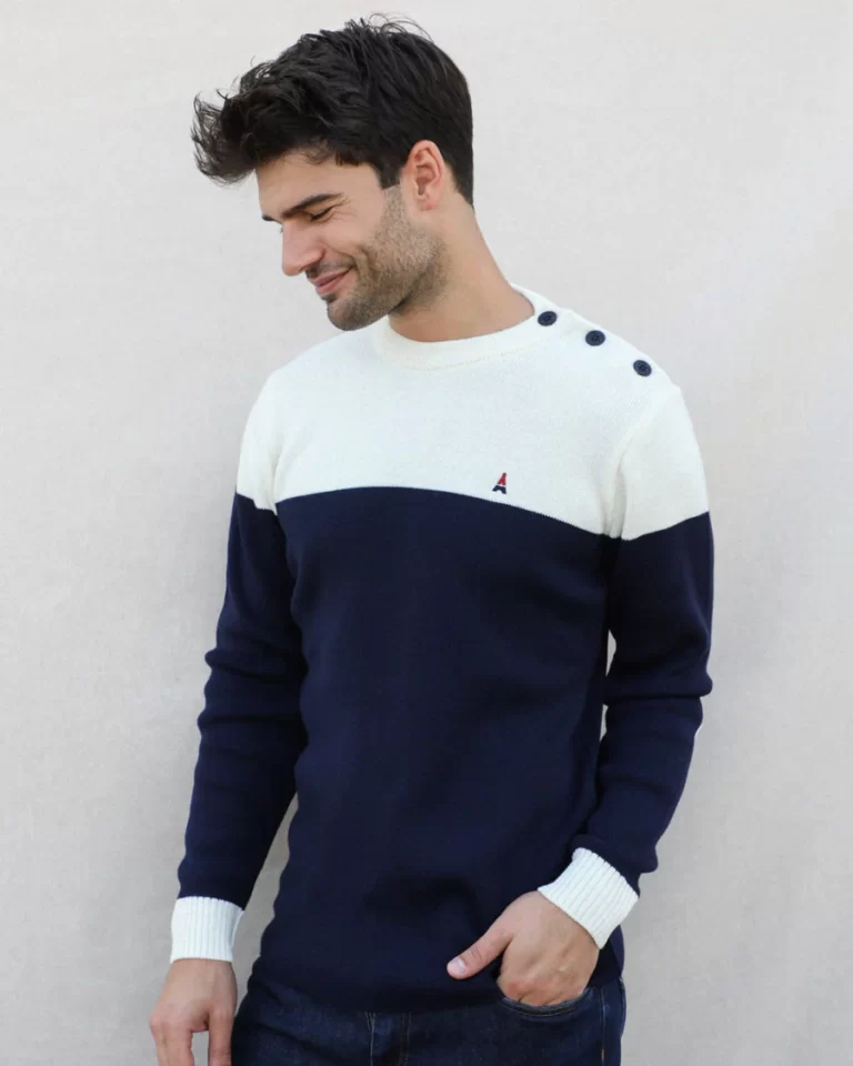 Maison FT - Pull Laine de Mérinos et Acrylique | Martin Bicolore