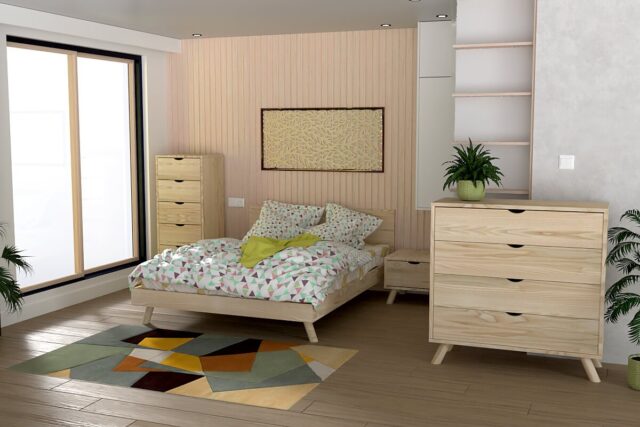 Table de chevet Scandinave bois Viking + tiroir - ABC Meubles - Marques