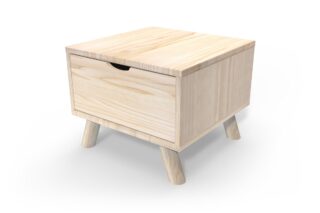ABC Meubles - Table de chevet Scandinave bois Viking + tiroir