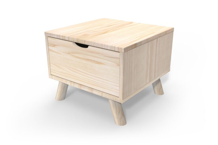 ABC MEUBLES - Table de chevet Scandinave bois Viking + tiroir