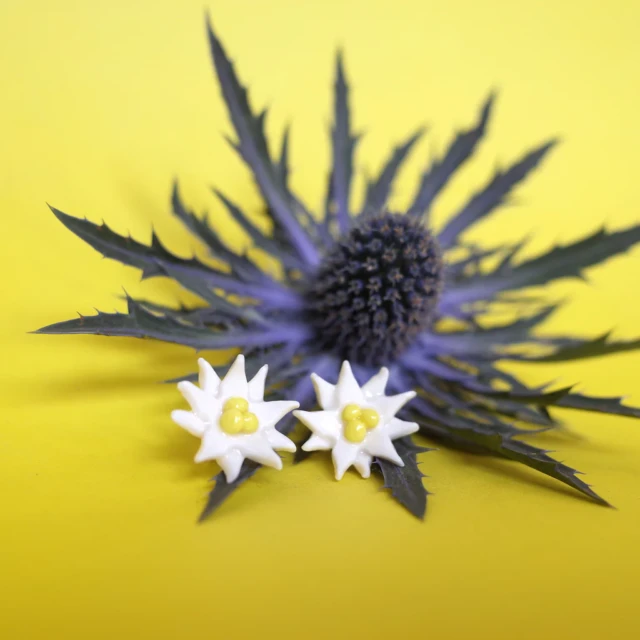 Anne-Lise Pichon - Boucles d’oreilles Edelweiss
