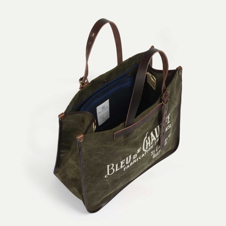Bleu De Chauffe - Cabas BAZAR - Kaki Foncé stonewashed