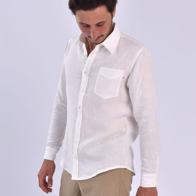 Aatise - chemise blanche zeus 100% lin uni made in france