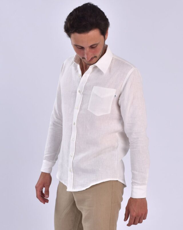 Aatise - chemise blanche zeus 100% lin uni made in france