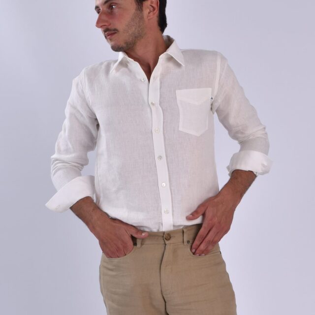 Aatise - chemise blanche zeus 100% lin uni made in france