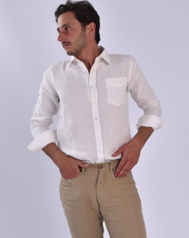Aatise - chemise blanche zeus 100% lin uni made in france
