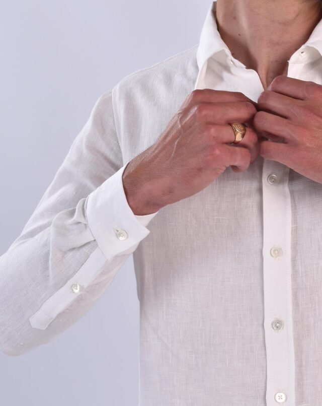 Aatise - chemise blanche zeus 100% lin uni made in france