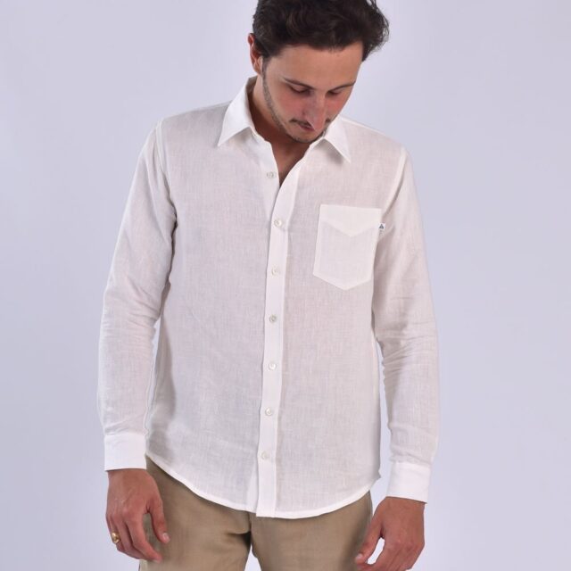 Aatise - chemise blanche zeus 100% lin uni made in france
