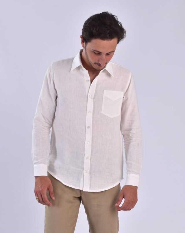 Aatise - chemise blanche zeus 100% lin uni made in france