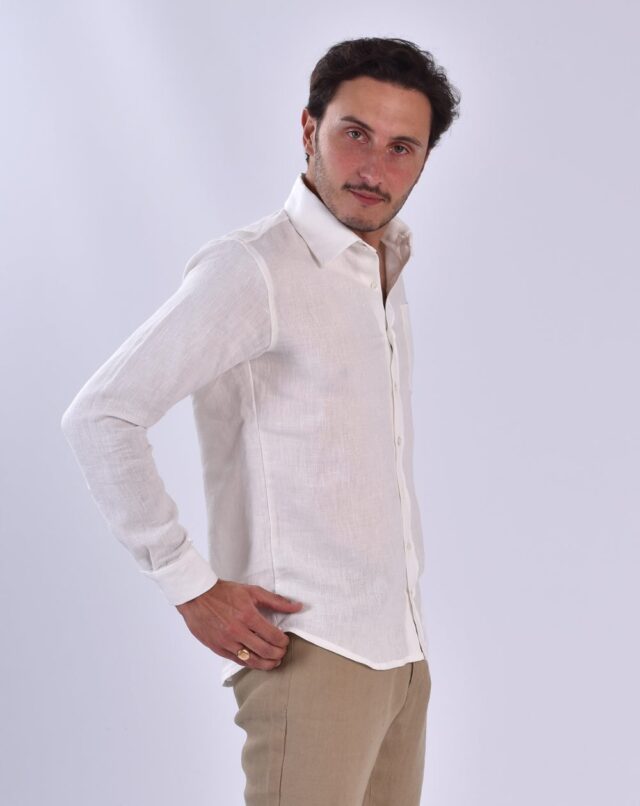 Aatise - chemise blanche zeus 100% lin uni made in france