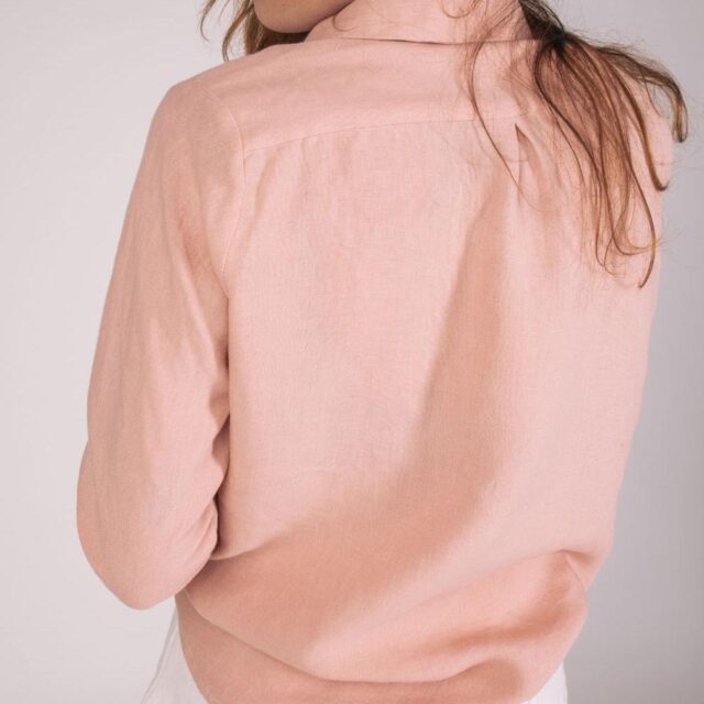 Aatise - chemisier zalabis 100% lin rose made in france