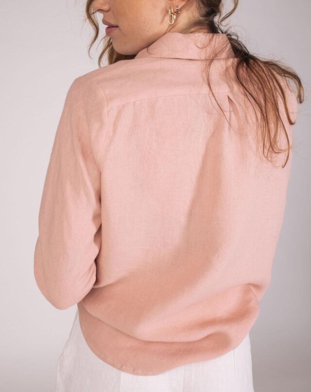 Aatise - chemisier zalabis 100% lin rose made in france