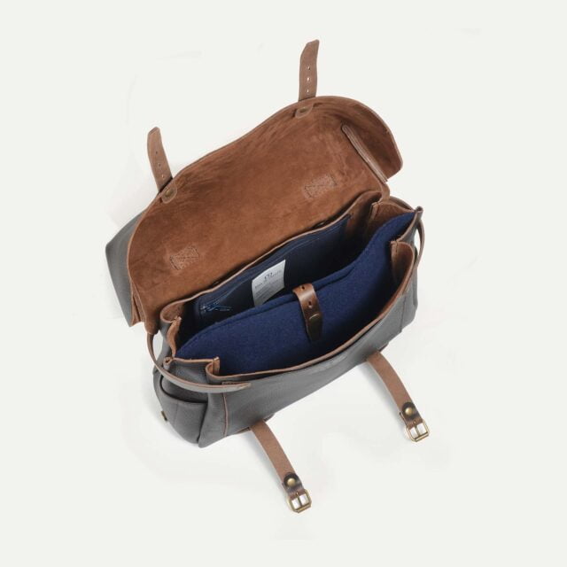 Bleu De Chauffe - Eclair Heroes - Sac moto cuir Marron brun