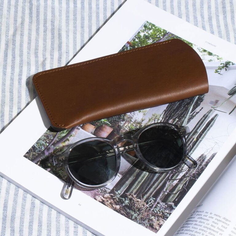 Bleu De Chauffe - Etui Lunette Binocle - Brun ambré