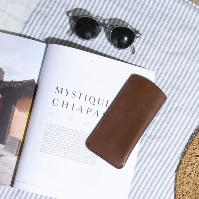 Bleu De Chauffe - Etui Lunette Binocle - Brun ambré