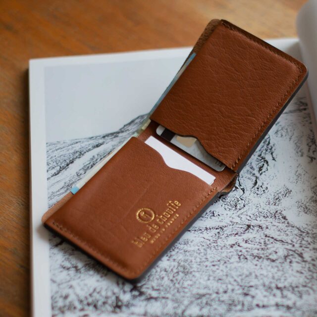 Bleu De Chauffe - Portefeuille Peze - Brun ambré