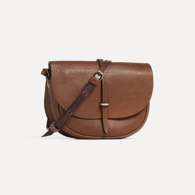 Bleu De Chauffe - Mini sac postier Java - Brun ambré