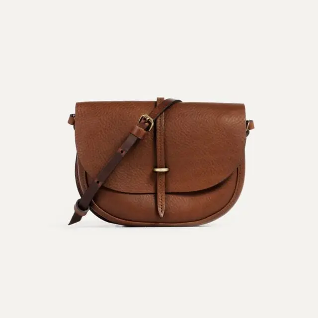 Bleu de Chauffe - Mini sac postier Java – Brun ambré