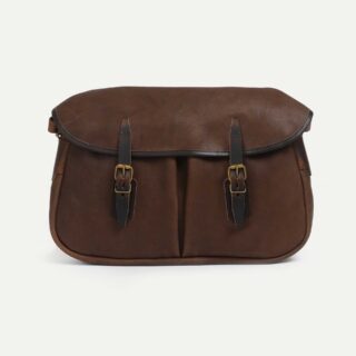Bleu de Chauffe - Musette du Pêcheur M – Café / Cuir Waxé