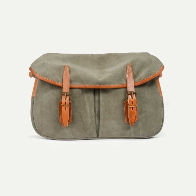 Bleu de Chauffe - Musette du Pêcheur S / Cuir Velours - Sauge - new