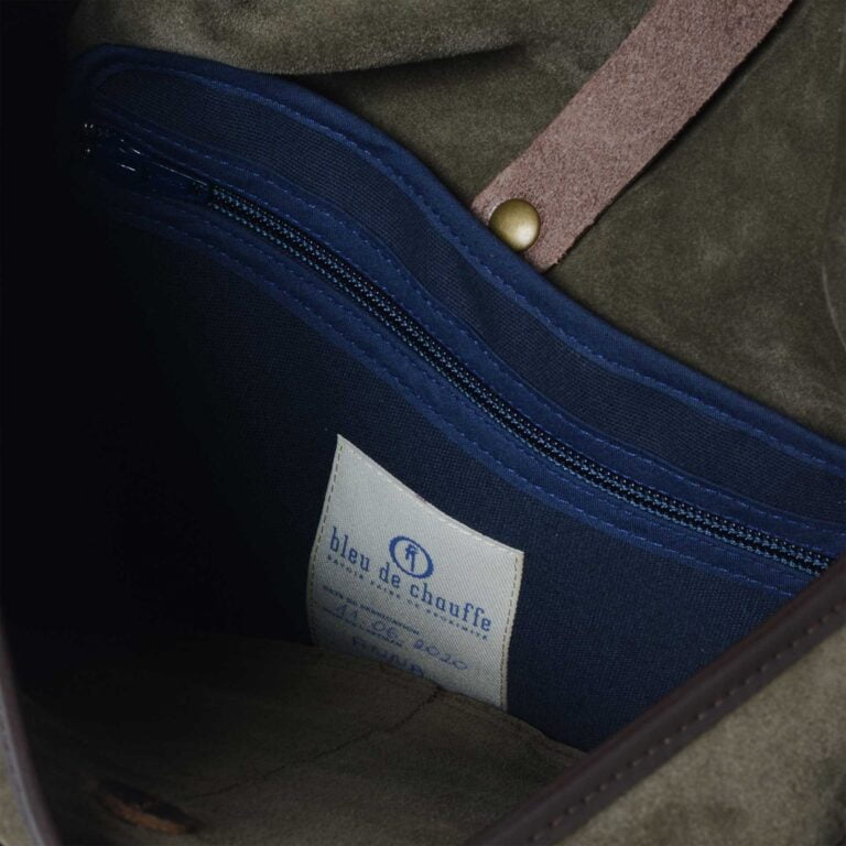 Bleu De Chauffe - Musette du Pêcheur S / Cuir Velours - Musk