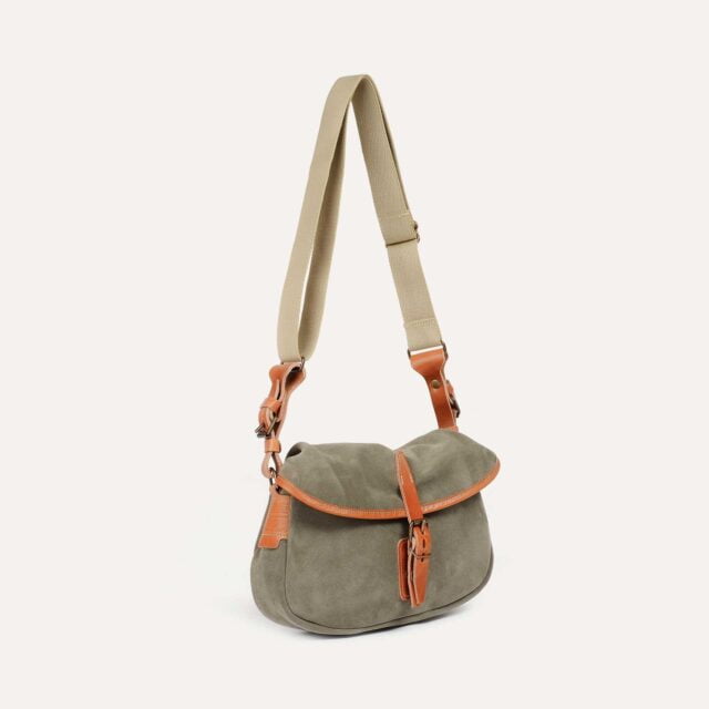 Bleu de Chauffe - Musette du Pêcheur XS / Cuir Velours - Sauge - new