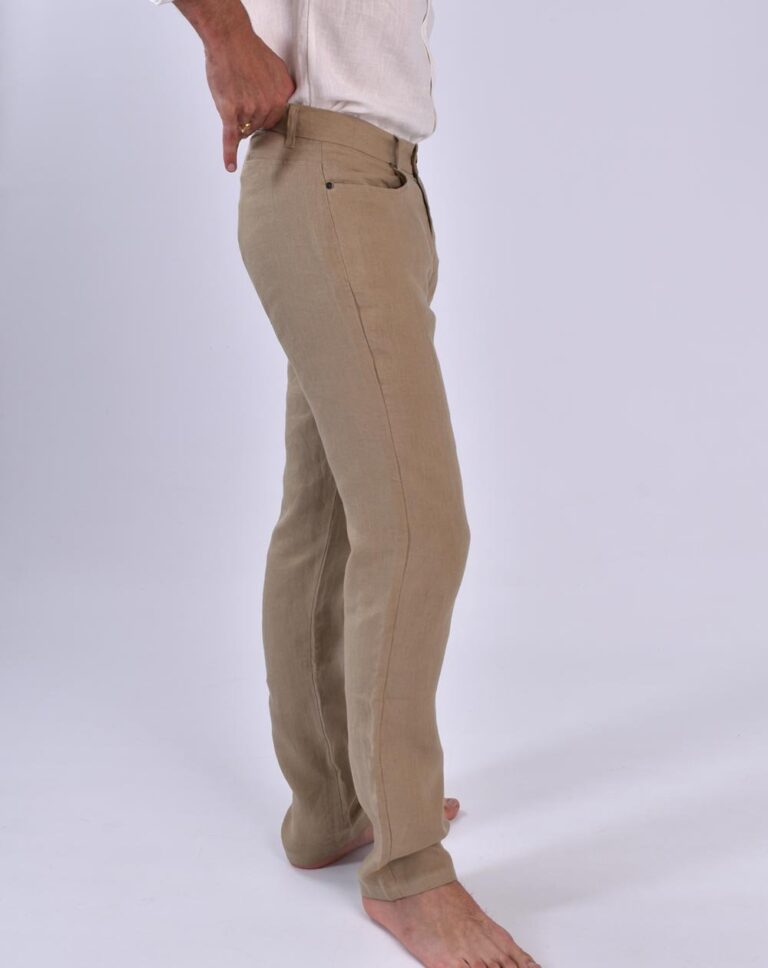 Aatise - pantalon droit en lin made in france zanzibar beige