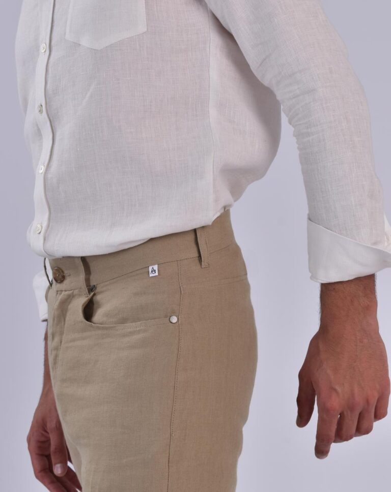 Aatise - pantalon droit en lin made in france zanzibar beige