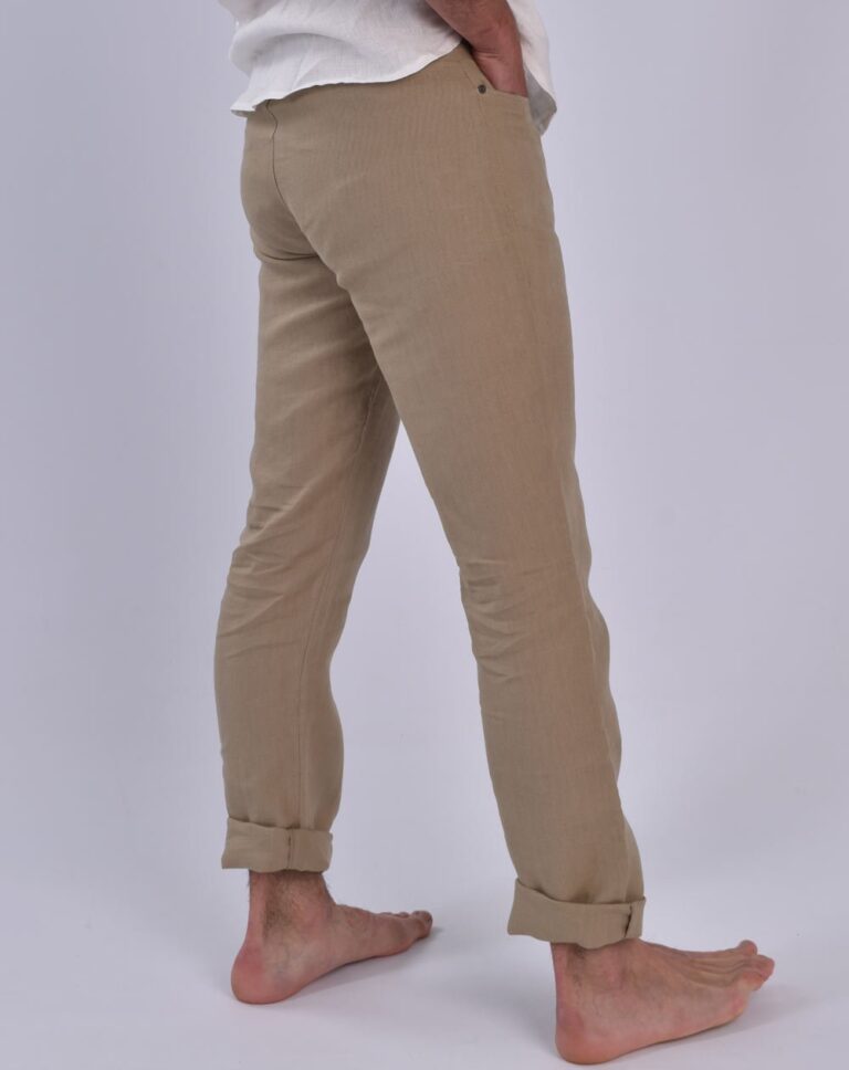 Aatise - pantalon droit en lin made in france zanzibar beige