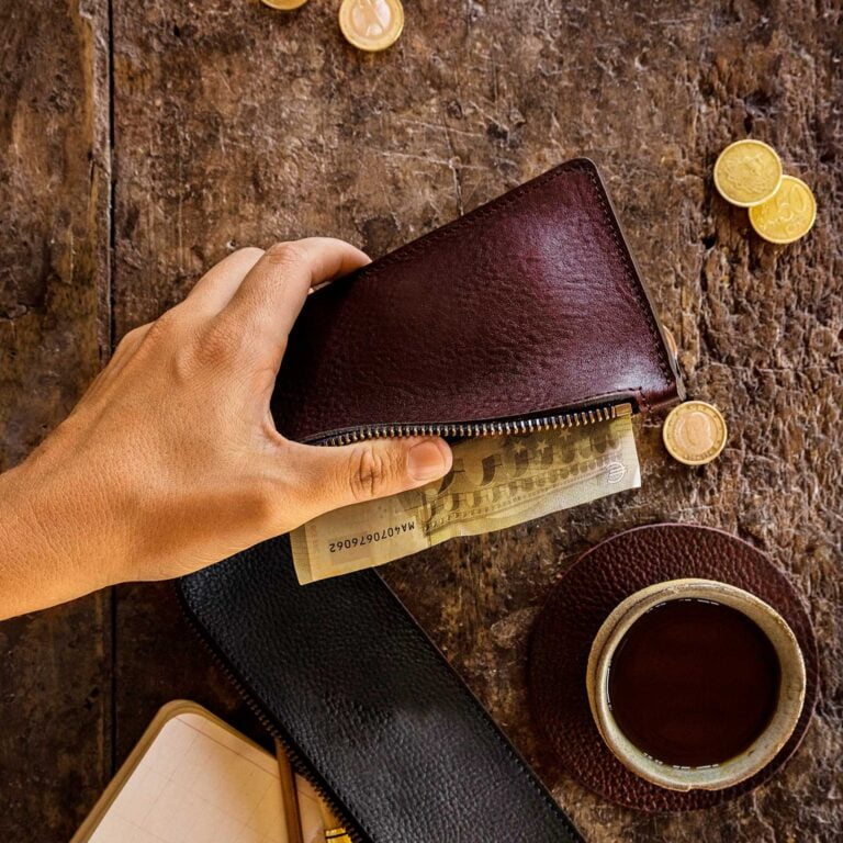 Bleu De Chauffe - Porte monnaie zippé Pognon / L - Marron Noisette