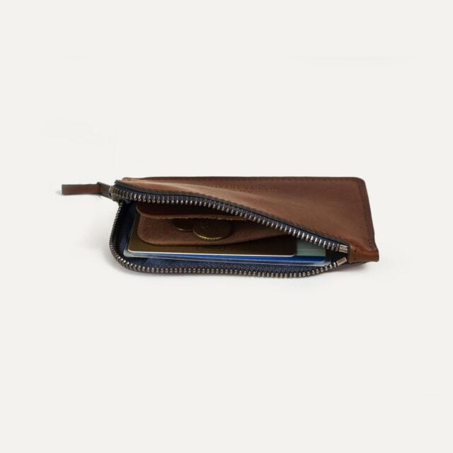 Bleu De Chauffe - Porte monnaie zippé Pognon  / L - Brun ambré