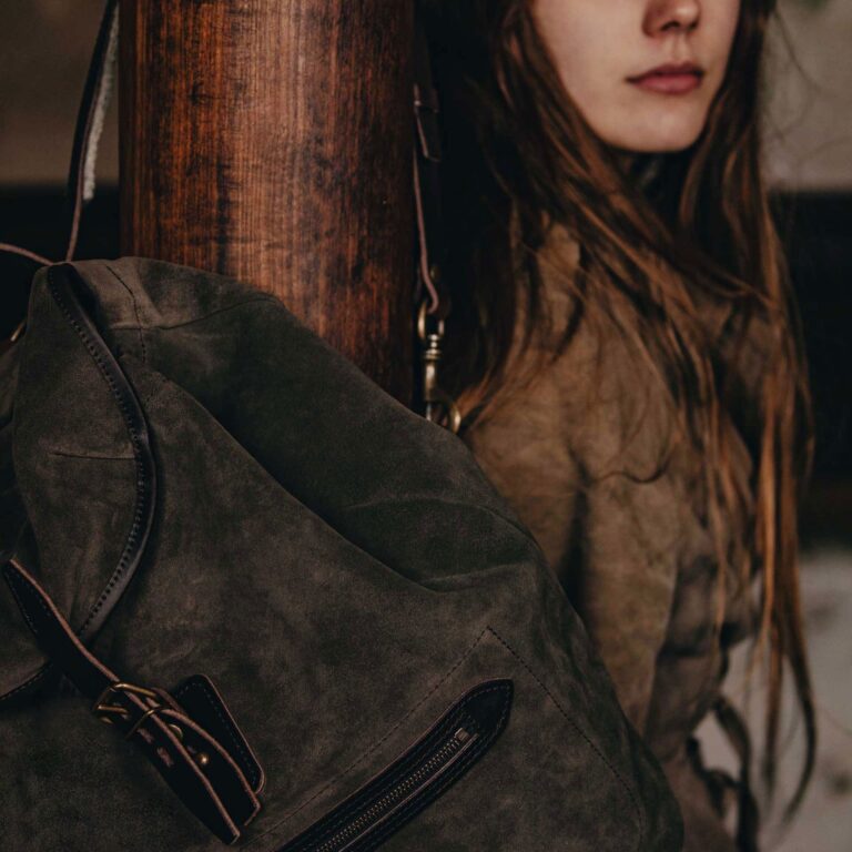 Bleu De Chauffe - Sac à dos Camp / Cuir Velours - Musk