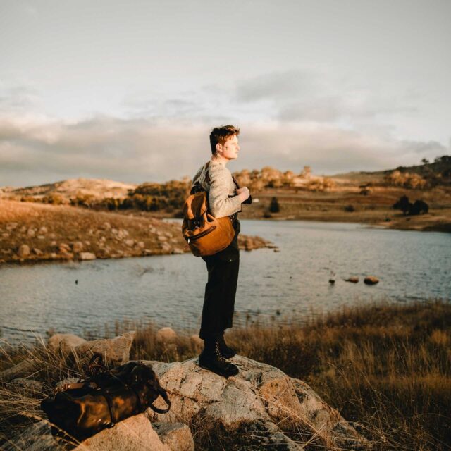 Bleu De Chauffe - Sac à dos Camp / Cuir Velours - Musk