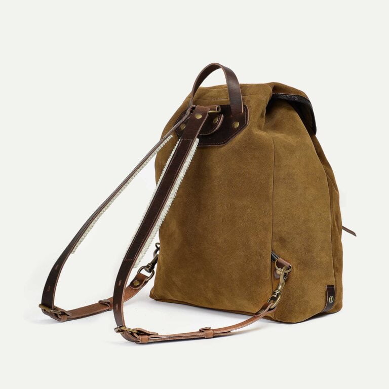 Bleu De Chauffe - Sac à dos Camp / Cuir Velours - Marron Noisette