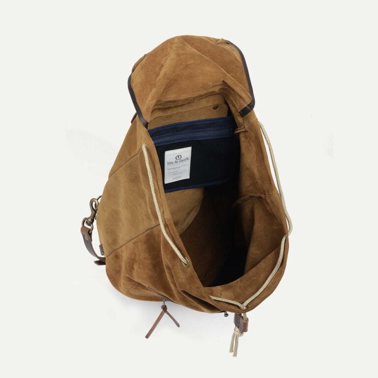 Bleu De Chauffe - Sac à dos Camp / Cuir Velours - Marron Noisette