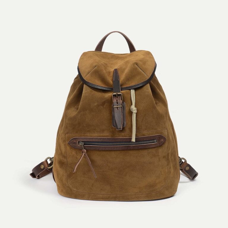 Bleu De Chauffe - Sac à dos Camp / Cuir Velours - Marron Noisette