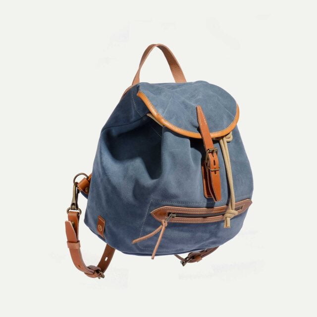 sac a dos camp s cuir velours jeans Bleu de Chauffe - Sac à dos Camp S / Cuir Velours - Jeans - new