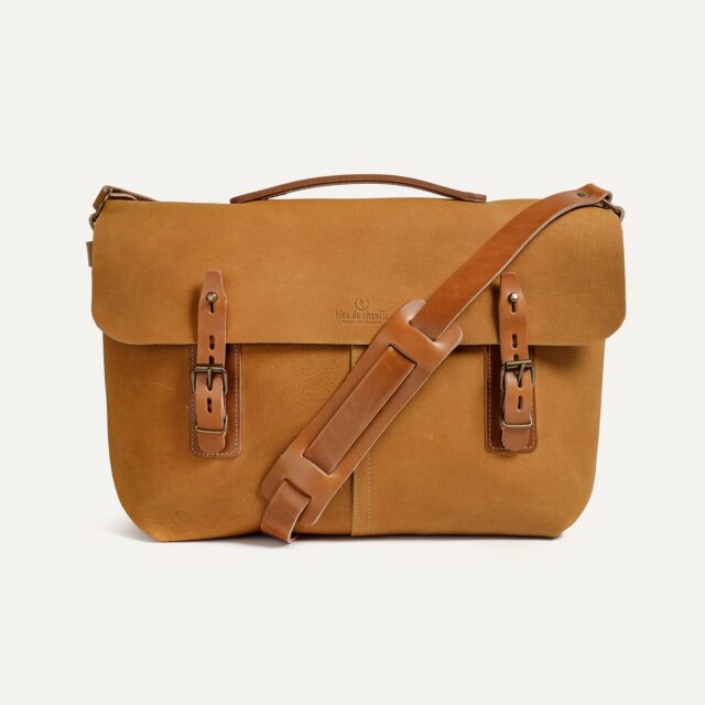 Bleu de Chauffe - Sac besace Lucien - Miel / Cuir Waxé - new