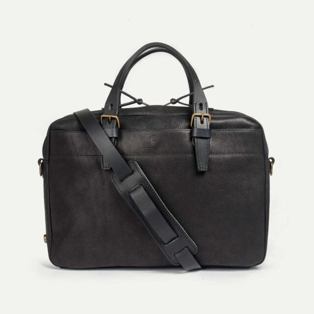 sac business folder wax charbon noir cuir waxe Bleu de Chauffe - Sac business Folder - Charbon Noir / Cuir Waxé - new
